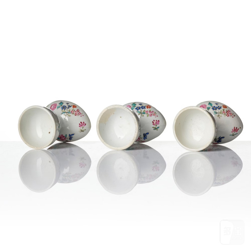 A set of six famille rose egg cups, - 图10